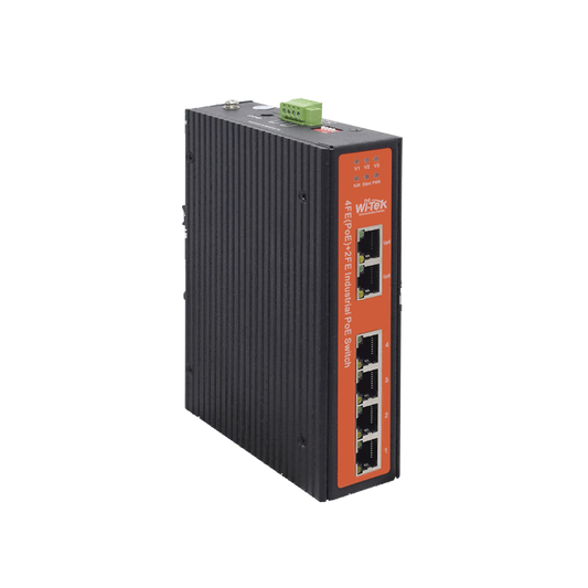 Industrial Switch 4 PoE Ports Fast Ethernet 802.3af/at + 2  UPLINK Gigabit Ports
