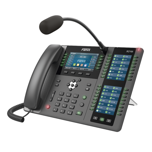 X210 High-end Enterprise IP Phone up to 20 SIP Lines, Exterior Microphone, 106 DSS Buttons, Built-in Bluetooth for Headbands, Gigabit Ports, Supports Video Reception, PoE