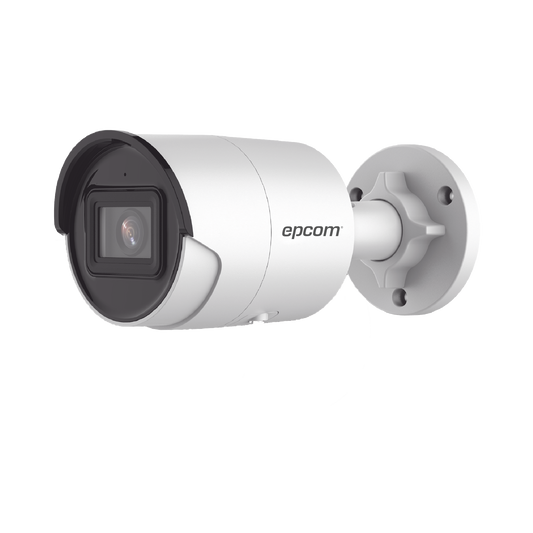 Bullet IP 8 Megapixel (4K) / Lens 2.8 mm / 40 mts IR EXIR / Outdoor IP67 / WDR 120 dB / PoE / Integrated Microphone / Video analytics (False Alarm Filter) / Ultra Low Illumination
